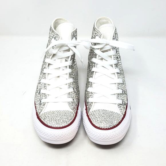 Custom Bling Converse All Star Chucks Wedding High Top Sneaker Rhinestone Size 7 - Picture 4 of 11